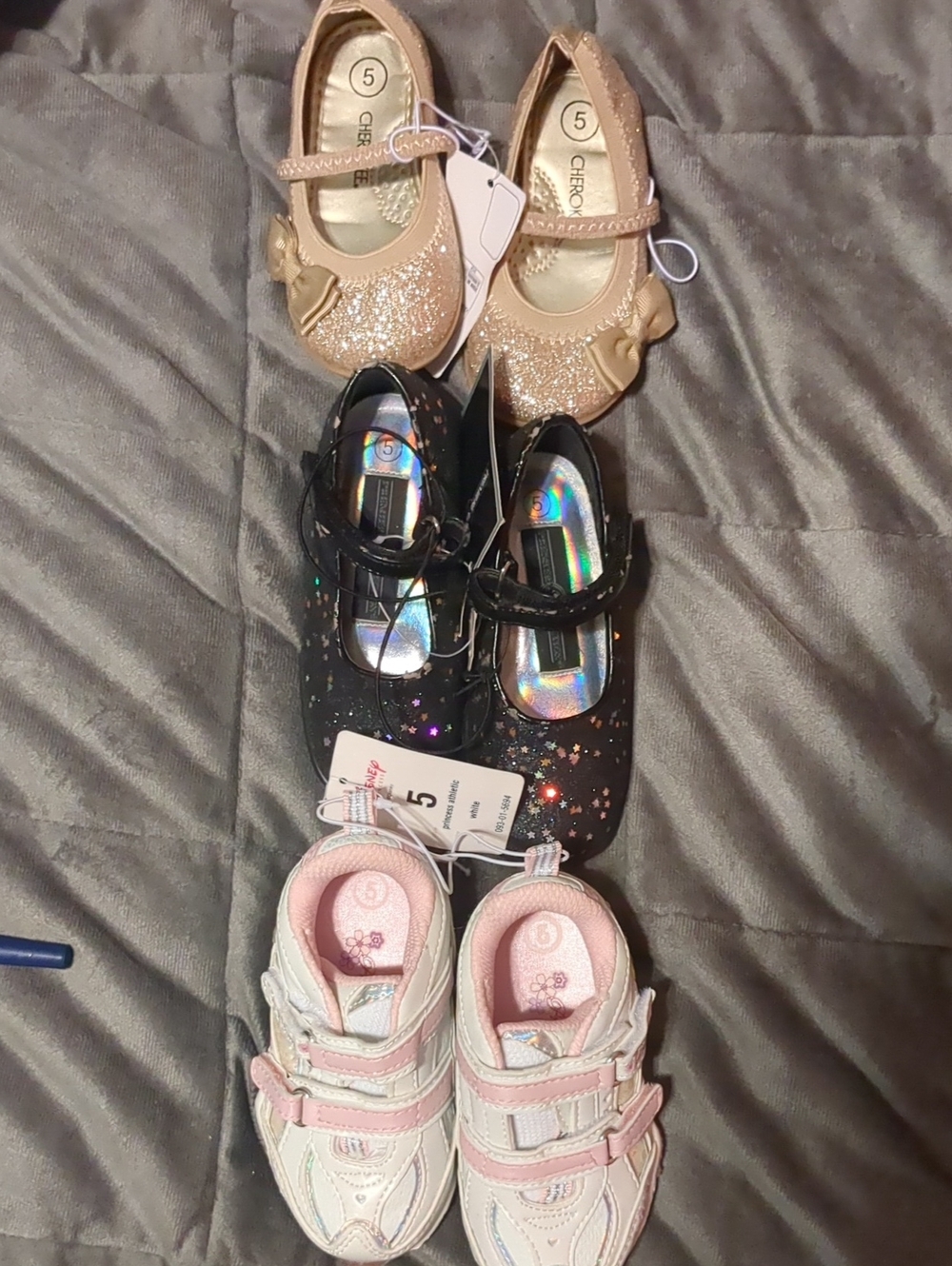 Disney Princess Girls Sneakers, Black And A Gold Glitter Mary Janes